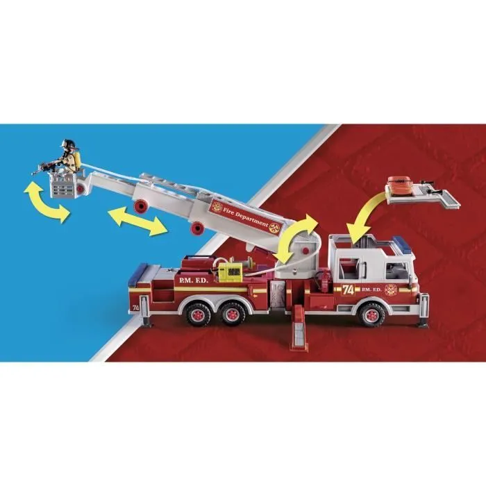 PLAYMOBIL 70935 Camion de pompiers avec échelle, City Action, Les pompiers, 113 pièces, Dès 5 ans-7