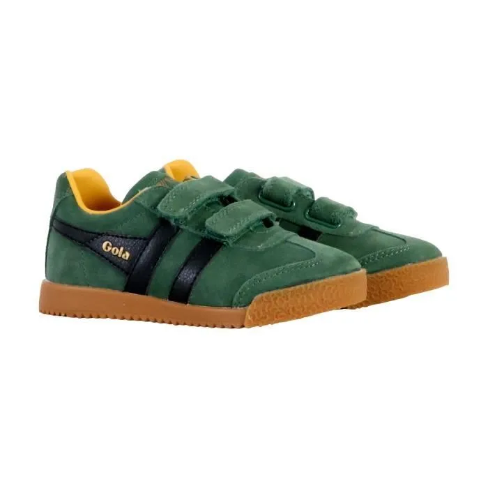 Basket Cuir  Gola Barrier Strap - Vert-Noir-Soleil-2