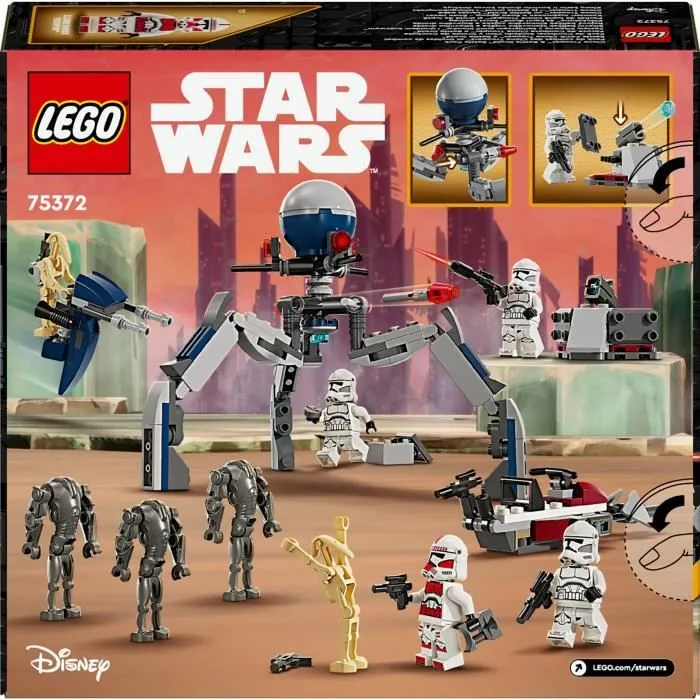 LEGO® 75372 Star Wars Pack de Combat des Clone Troopers et Droïdes de Combat, Jouet avec Speeder Bike et Figurine-5