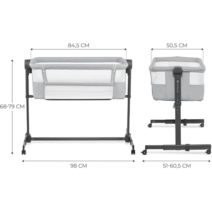 Lit d’appoint 2 en 1 NESTE UP 2 - KINDERKRAFT - Gris - Autonome - 5 niveaux de hauteur - Matelas inclus-2