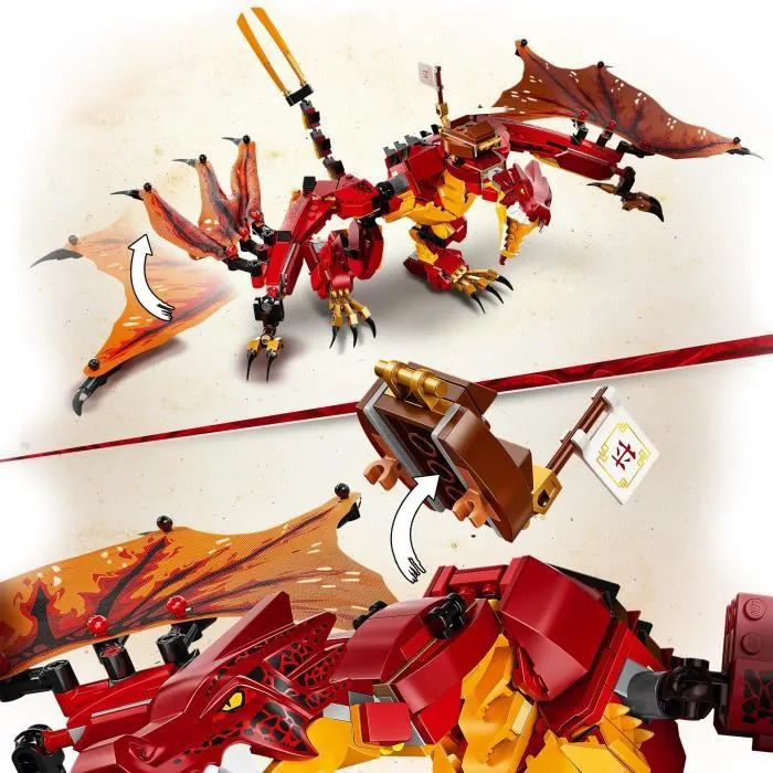 LEGO® 71753 NINJAGO® L’attaque du dragon de feu avec Mini Figurines Kai, Zane et Nya - Jouet Enfant 8 ans-2