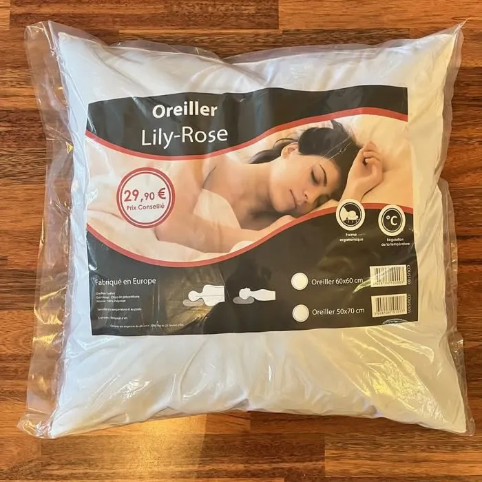 2x Oreillers carré "Confort" 60x60cm - Lily-Rose-1