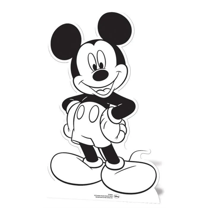 Figurine en carton à colorier - Disney - Mickey Disney - Blanc - Mixte - 3 ans et plus-1
