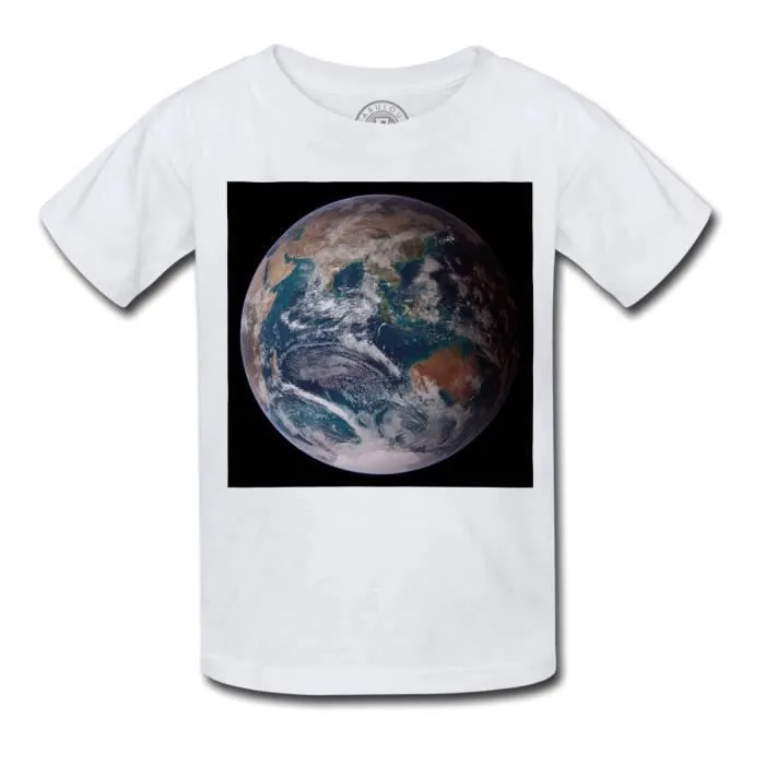 T-shirt Enfant Terre Photo Satellite Planete Asie Australie Vue De L'Espace-0