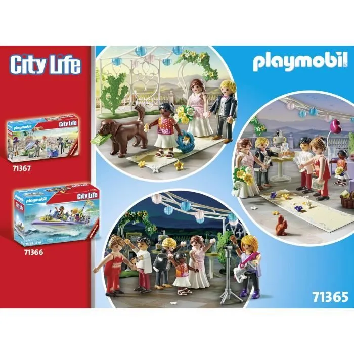 PLAYMOBIL 71365 Cérémonie de mariage, City Life, Le mariage, 163 pièces, Dès 4 ans-6