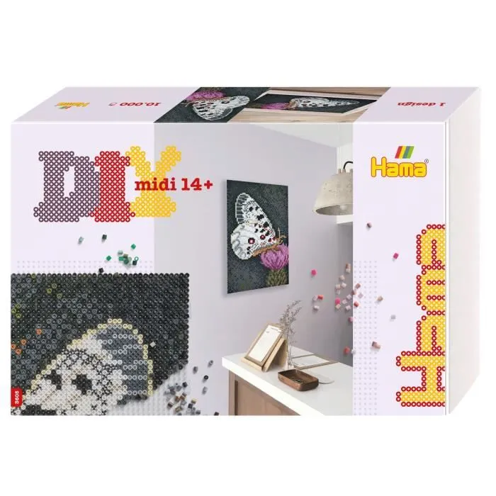 Kit perle à repasser et plaque - Hama - Papillon - Blanc - Enfant-0