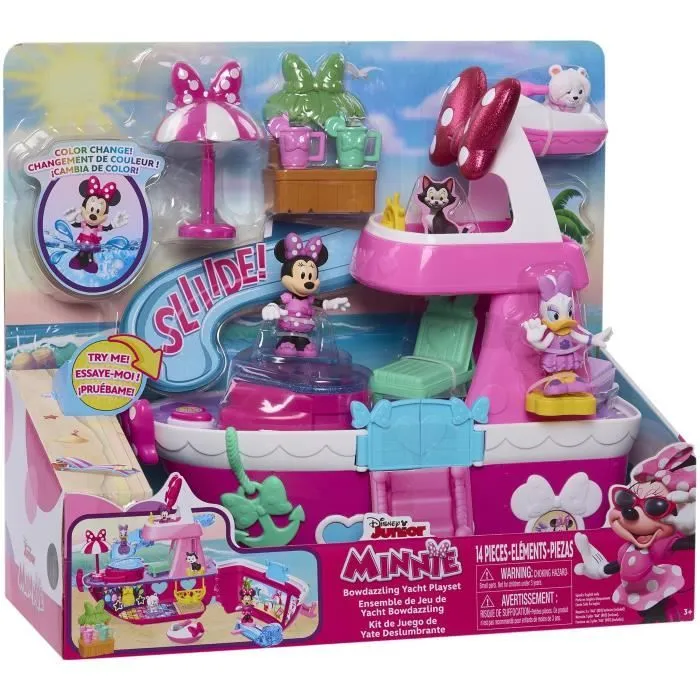 Jouet interactif - DISNEY MINNIE MOUSE - Le Yacht de Minnie - Yacht avec 14 accessoires, tenues changeantes et piscine-1