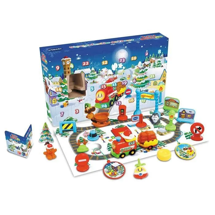 Calendrier de l'Avent Tut Tut Bolides - VTECH - Train de Noël - 24 surprises en plastique - Mixte - 12 mois+-1