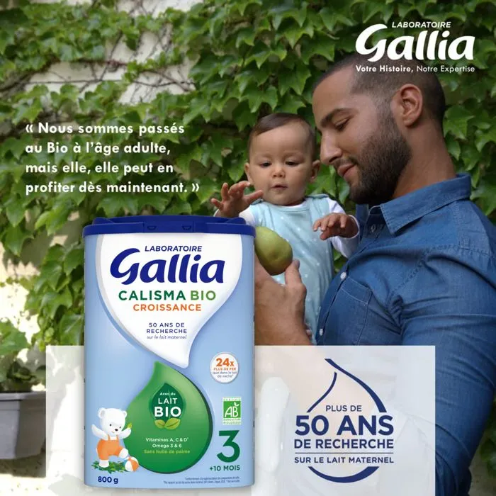Lait en poudre Bio Calisma Croissance 3 (800g) - Gallia de 12 à 18 Mois-1