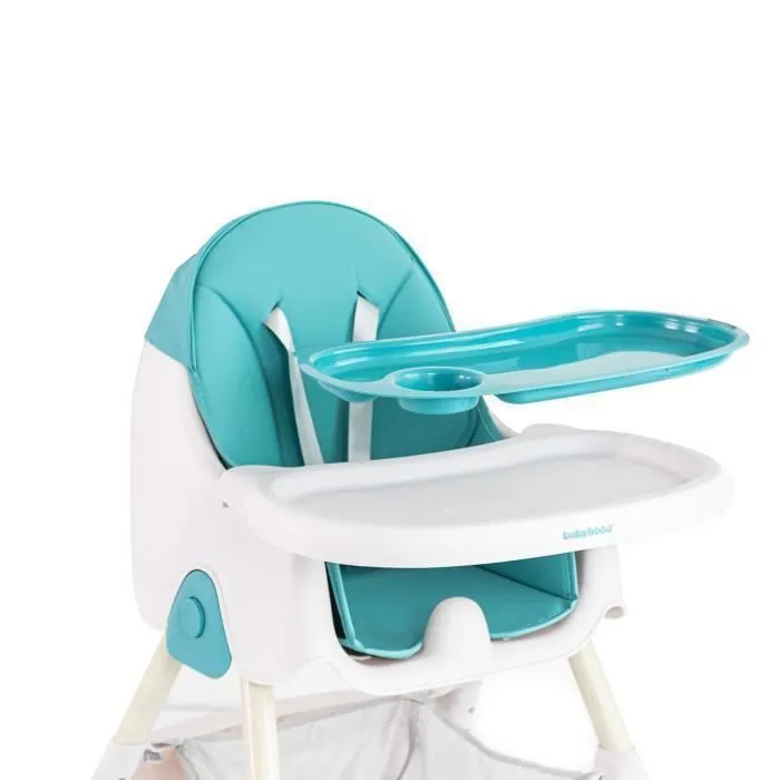 K IKIDO chaise haute évolutive pliable et ajustable avec table à manger pour enfants - charge 15KG  - Vert-2