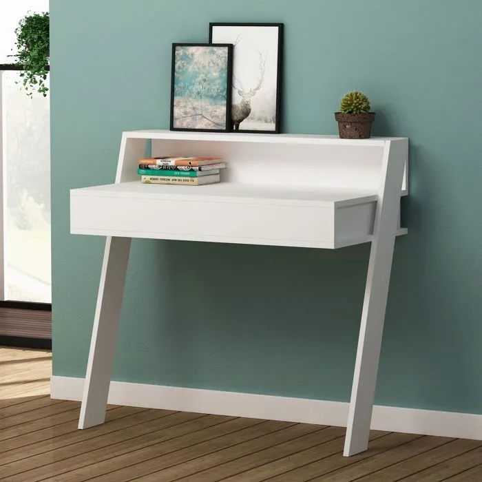 Bureau - BOBOCHIC - MIKO - Blanc - 1 tiroir - Contemporain - Design-1