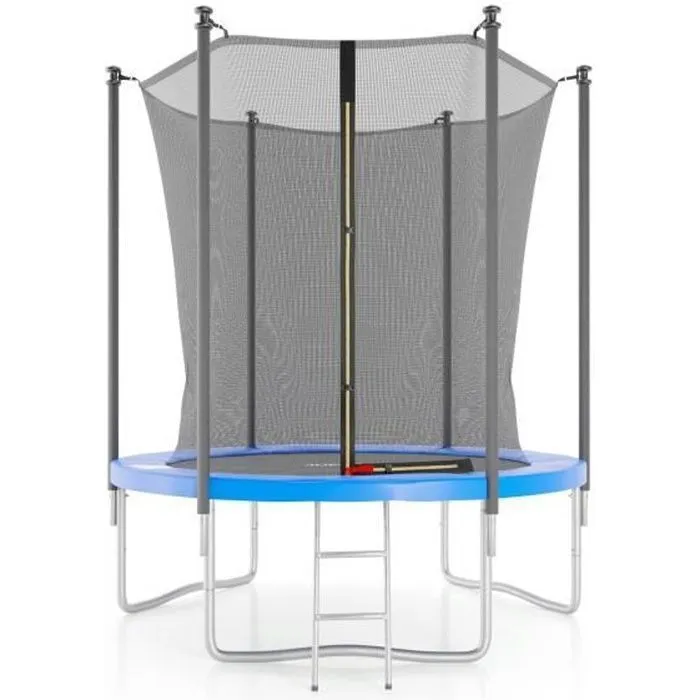 Trampoline de jardin ø185 cm- 6FT- Filet intérieur Bleu-0