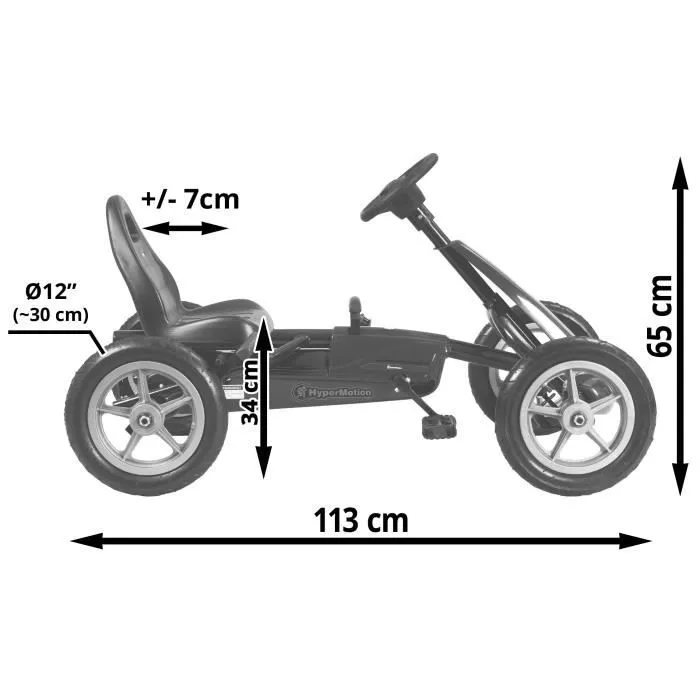 HyperMotion Kart pour Enfants Voiture à Pédales pour Enfant de 5 à 8 Ans - Go Kart Buggy Katring Quad 2 Freins à Main-2