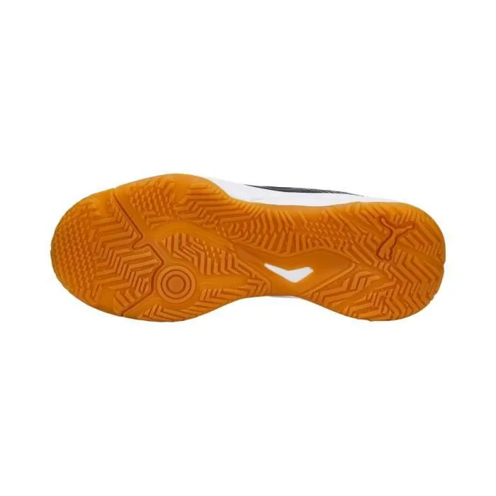 Chaussures de handball indoor enfant Puma Solarflash II - noir/blanc/jaune pâle/marron - 29-3