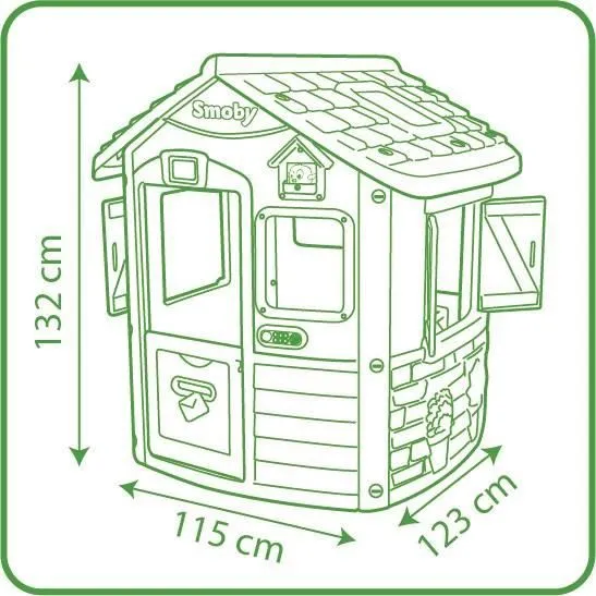 SMOBY Maison Neo Jura Lodge - Anti-UV - 115,4x12,3x132 cm - Possibilité d’ajouter de nombreux accessoires - Fabriqué en France-5