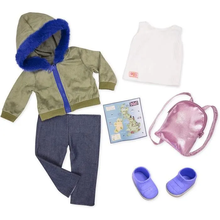 Tenue Deluxe Veste kaki bleue Our generation-0