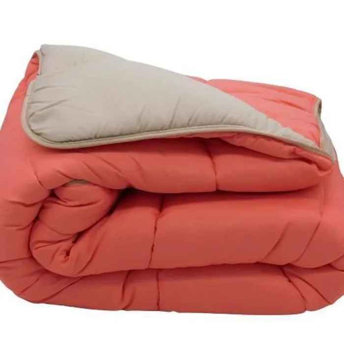 Couette tempérée Corail / Beige - 2 personnes 240 x 260 - MI SAISON - MORTREUX-1