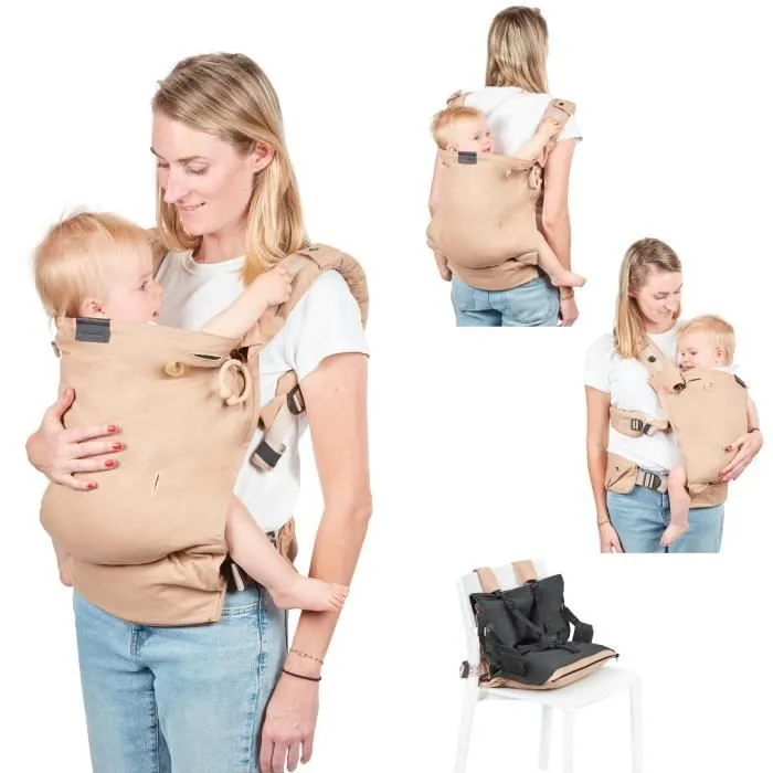 Babymoov Porte-bébé physiologique, évolutif en Réhausseur nomade Moov & Boost, Beige-0