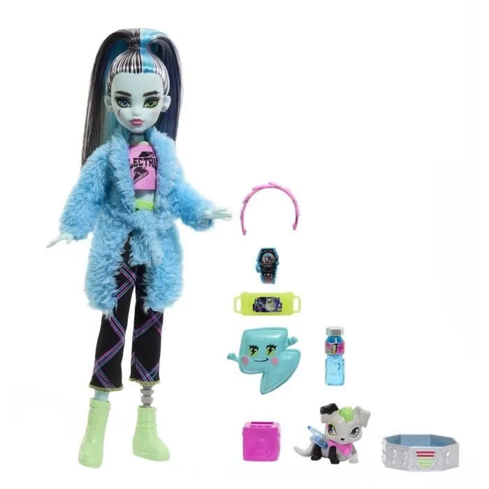 Monster High-Coffret Soirée Pyjama Frankie Stein-poupée et accessoires HKY68-7