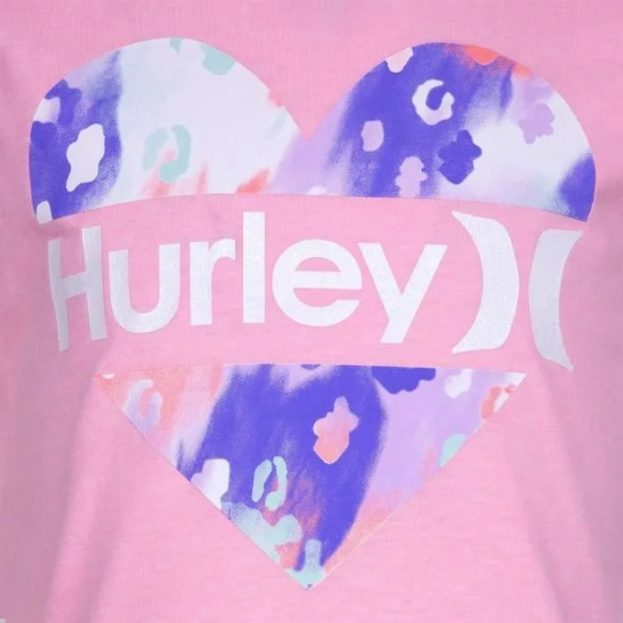 T-Shirt - Hurley - Hrlg Split Heart Tee - Rose - Manches courtes - 4 ans Fille-3