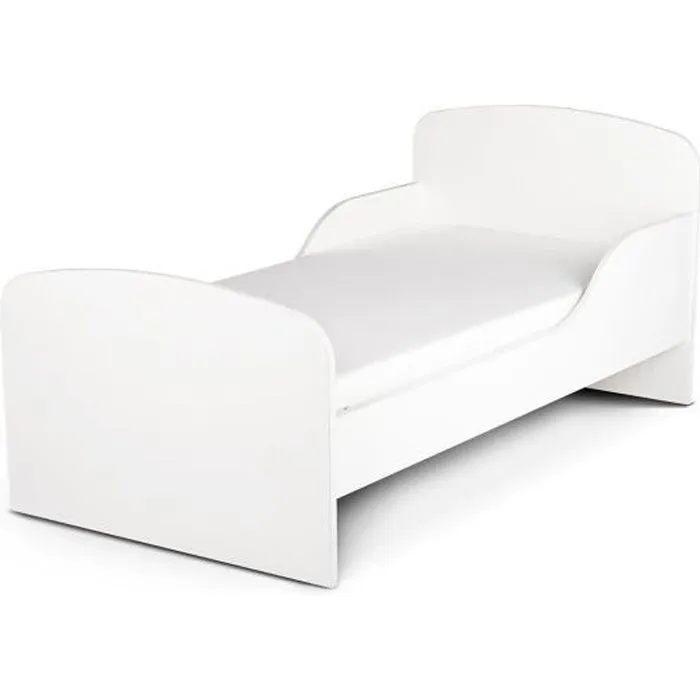 Moderne Lit d'Enfant Toddler avec matelas couleur blanc-0