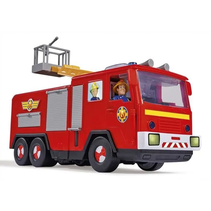 Camion Jupiter Sam le Pompier - Figurines Sam et Radar Incluses - Fonctions Sonores et Lumineuses-0