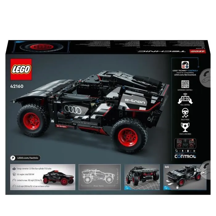 LEGO® Technic 42160 Audi RS Q e-tron, Voiture de Rallye Télécommandée, Maquette Off-Road Dakar-5