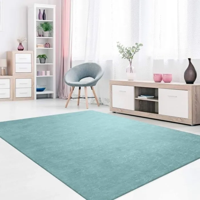 Tapis - Pastel - Uni Bleu - 120x180cm - Antidérapant - Lavable en machine-1