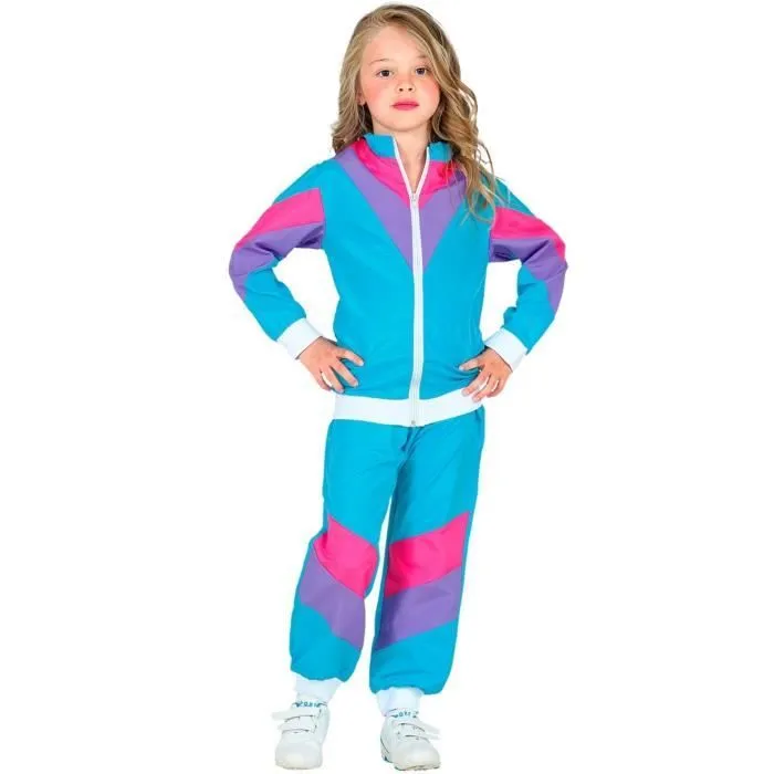 Déguisement survêtement bleu années 80 enfant - WIDMANN - 8 ans - Carnaval-0