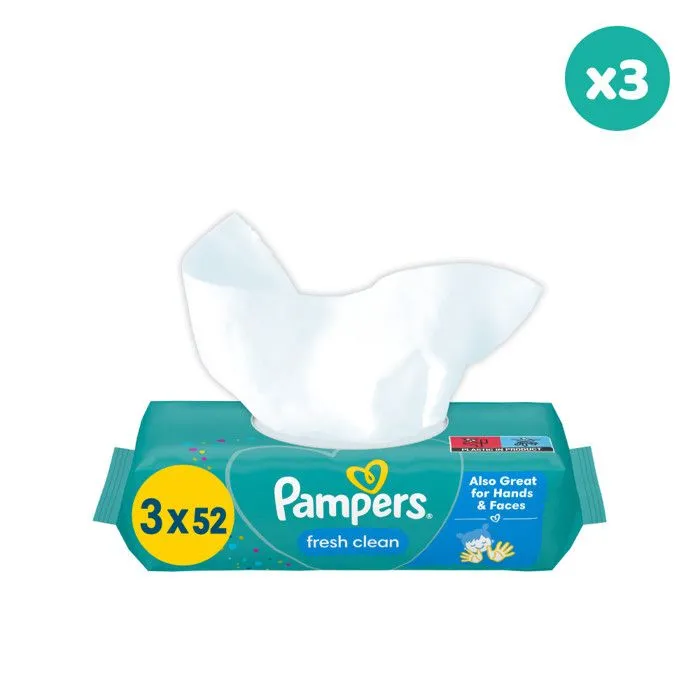 3x 52 Pampers Fresh Clean Lingettes-0