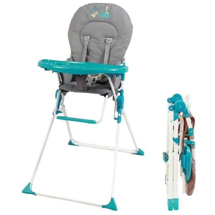 Chaise haute fixe pliable BAMBISOL - Les Acrobates - Tablette réglable - Ultra légère-0