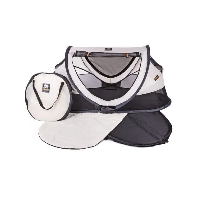 DERYAN Lit d'enfant escamotable Peuter Luxe à moustiquaire Crème-3