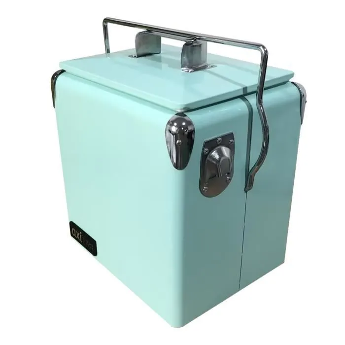 AXI Retro Mini Glacière Menthe/Verte - Petite Glacière avec Couvercle Amovible et Décapsuleur - Capacité 13L/10 kg - Glacière-1