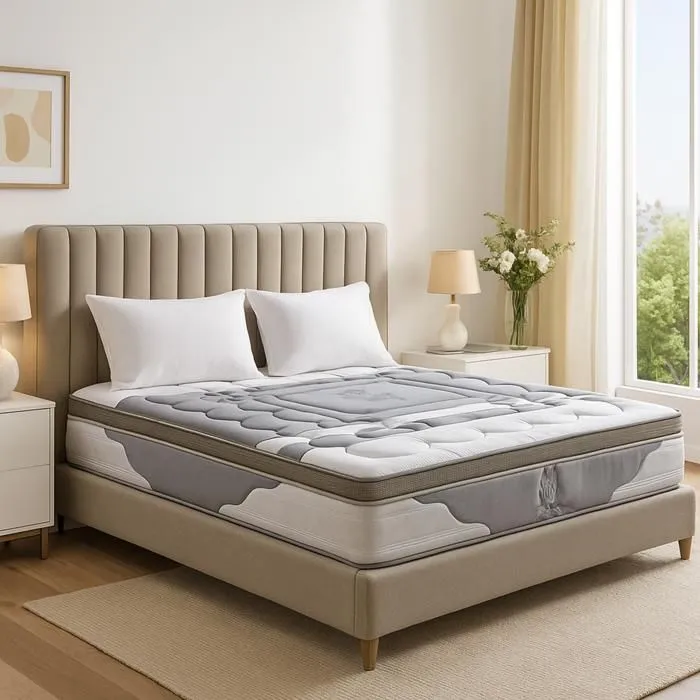 Matelas Platinium 140x190 by Sampur | Épaisseur 30 cm - Mémoire de Forme - Ressorts Ensachés - Latex Naturel - Confort & Longévité-1