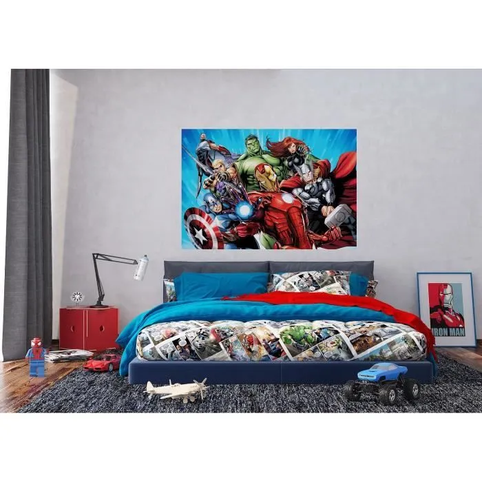 Poster intissé - MARVEL - Avengers - Rouge - 160 cm x 110 cm - Décoration murale-1