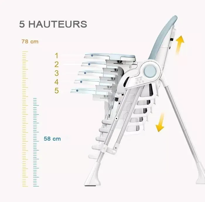 Le SPLITY 3 en 1 : Chaise Haute, Balancelle, transat.Toutes options Gris-3