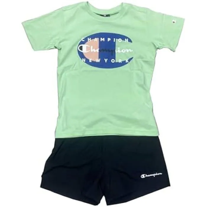 T-shirt Garçon - Champion - Back to The Beach - Vert pastel - Graphiques joyeux - Confortable-0
