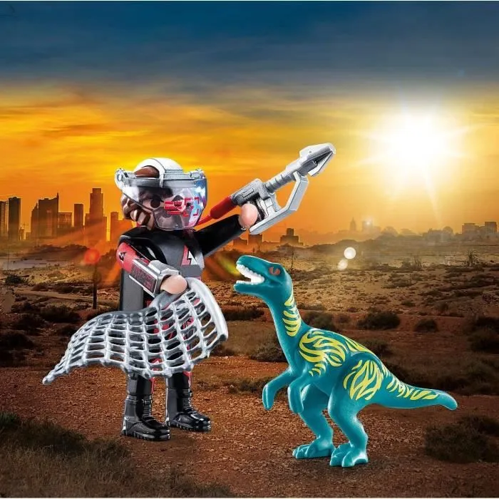 PLAYMOBIL - 70693 - Duo Braconnier vélociraptor - Dino Rise - 8 pièces - Enfant-1