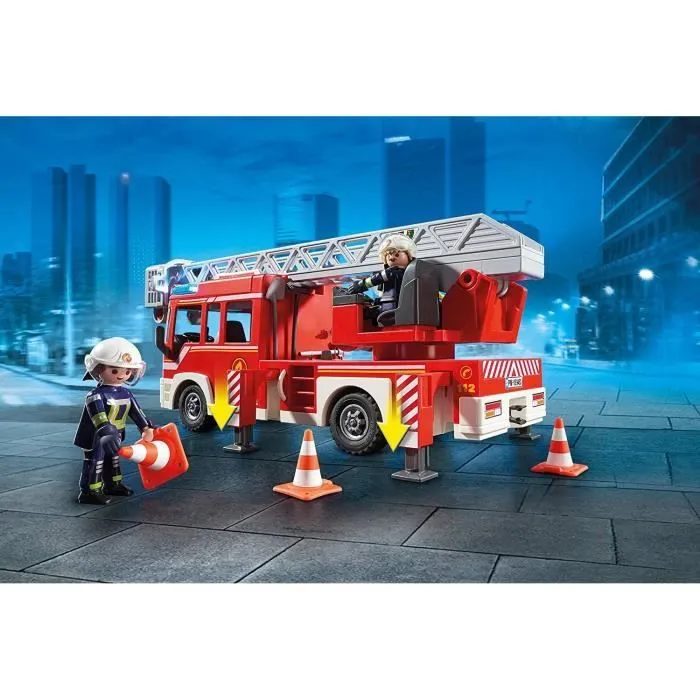 PLAYMOBIL 9463 Camion de pompiers, Avec échelle pivotante, City Action, dès 4 ans-4