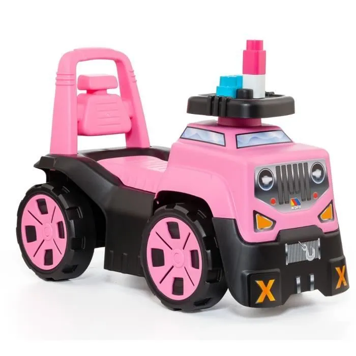 Trotteur Rose 3 en 1 - MOLTO - Suv + Jeu de blocs - Fille - Blanc - A partir de 3 ans-1