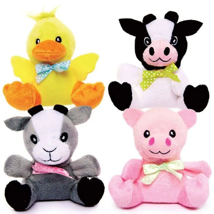 Peluche Baker ross - FC933 - Peluches Animaux de la Ferme - Lot de 4, Jouets pour Enfants ()-0