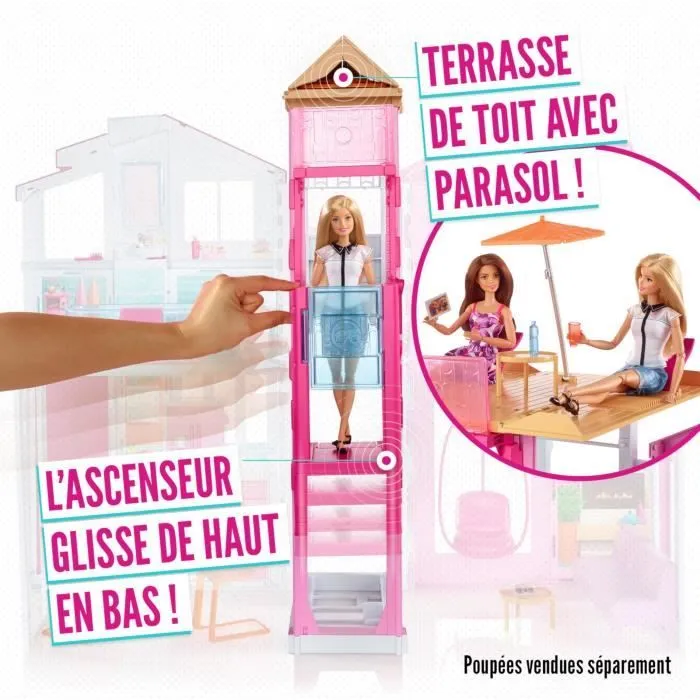 Maison de Luxe - BARBIE - 4 pièces spacieuses - Repliable - Accessoires design-3