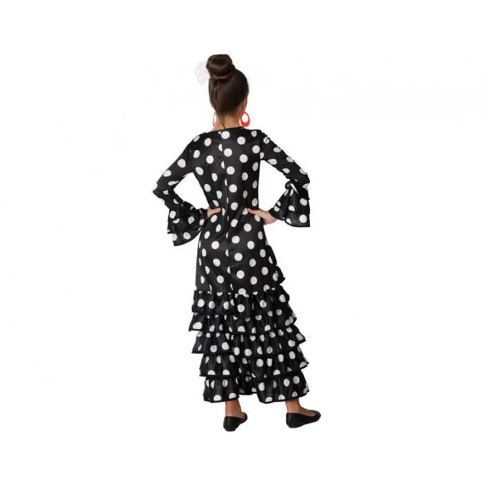 Déguisement danseuse flamenco - AC-DÉCO - Enfant - Robe noire à pois blanc - 5 ans-2