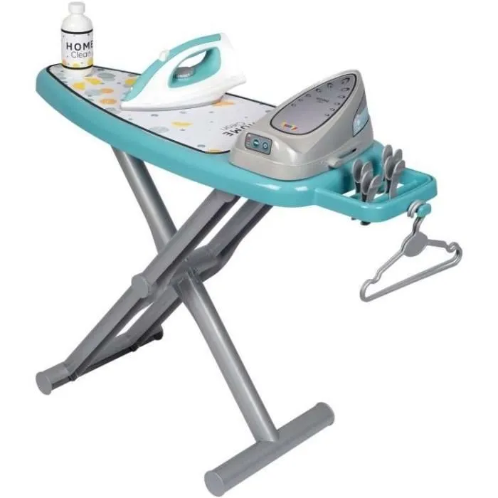 Smoby - Planche à repasser avec station vapeur + 9 accessoires - Jeux d'imitation ménage - H48cm - Fabrication Française - Dés 3ans-1