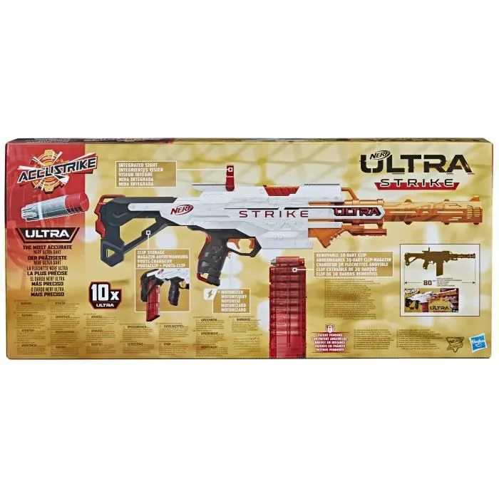 Nerf Ultra, blaster motorisé Strike, chargeur, 10 fléchettes AccuStrike, compatible uniquement avec fléchettes Nerf Ultra-3