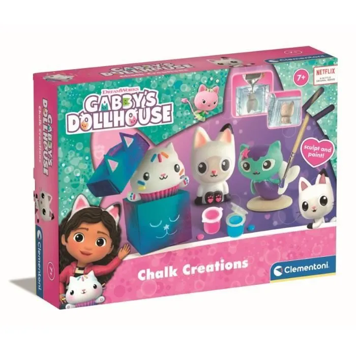 Clementoni - Créations en plâtre Gabby et la Maison Magique - Coffret multi-activités (sculpture, peintures…) - Dès 7 ans-0