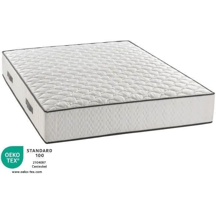 Pack Matelas 140x190cm + Sommier + couette + 2 oreillers - Ressorts ensachés - 7 zones de confort - 24 cm - Equilibré - DEKO DREAM-1