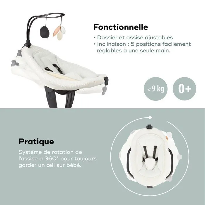 Babymoov Balancelle Bebe Electrique Swoon Evolution  - Berceuses et Arche de jeux intégrées-3