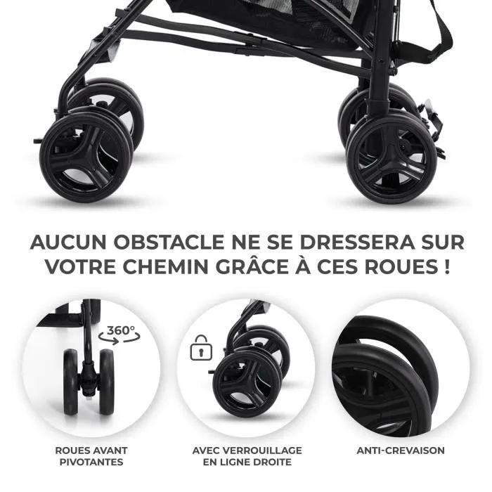 Poussette Légère - KINDERKRAFT TIK - Ne Pèse Que 6,5 kg - Poussette De Voyage, Facile À Pince - Position Allongée - Beige-3