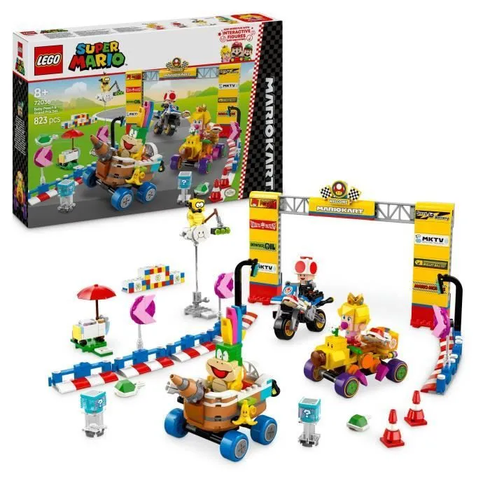 LEGO Super Mario 72036 Mario Kart – Bébé Peach et ensemble de grand prix - Jouet moto-0